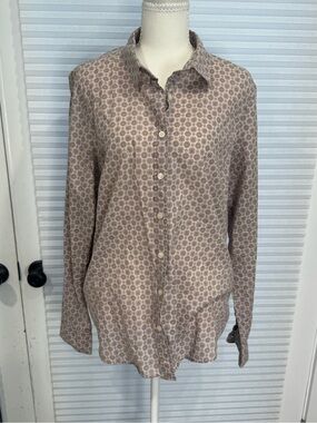 The Perfect Shirt by J. Crew Women's Button-Down Pink and Green Geo Print 0914